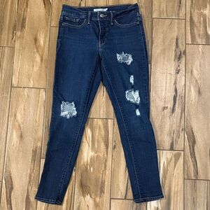 Levi's Dark Blue Distressed Skinny Jeans